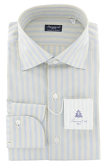 Finamore Napoli Light Gray Striped Cotton Shirt - Slim - (738)