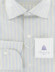 Finamore Napoli Light Gray Striped Cotton Shirt - Slim - (738) - Parent