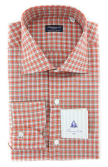 Finamore Napoli Orange Check Shirt - Full - (FN828175) - Parent