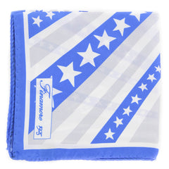 Finamore Napoli Blue Stars Pocket Square - 13" x 13" - (PSQX106)