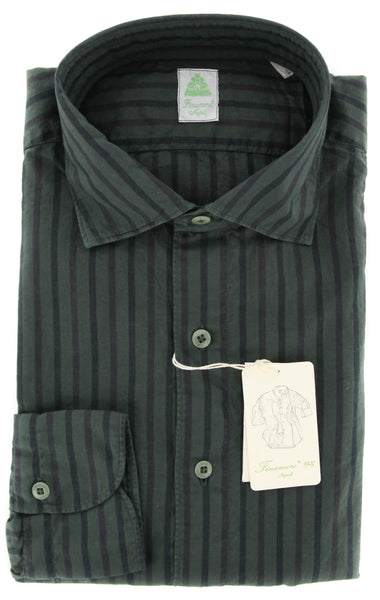 Finamore Napoli Green Shirt - Extra Slim - L/L - (26SEN01092204)