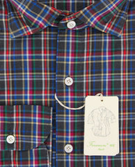 Finamore Napoli Brown Plaid Shirt - Extra Slim - L/L - (SEN01169103)