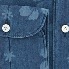Finamore Napoli Denim Blue Shirt - Size 15 (US) / 38 (EU) - (SEN01185302)