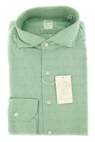 Finamore Napoli Green Shirt - Extra Slim - 15.5/39 - (26SEN08017719)