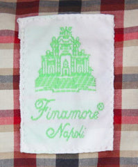 Finamore Napoli Red Check Shirt - Extra Slim - 15.75/40 - (SENX242)