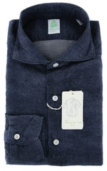 Finamore Napoli Dark Blue Shirt - Extra Slim - XS/XS - (27SENX2)
