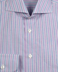 Finamore Napoli Lavender Purple Striped Shirt - Slim - (FN1199) - Parent