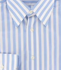 Finamore Napoli Light Blue Striped Cotton Shirt - Slim - (FN446) - Parent