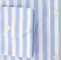 Finamore Napoli Light Blue Striped Cotton Shirt - Slim - (FN446) - Parent