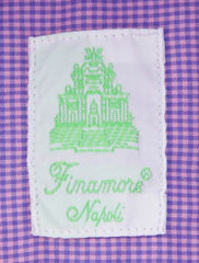 Finamore Napoli Pink Micro-Check Shirt - Extra Slim - 16/41 - (SENX284)