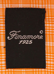 Finamore Napoli Orange Plaid Shirt - Extra Slim - 15.75/40 - (NANX283)