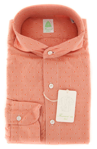 Finamore Napoli Orange Shirt - Extra Slim - 15.75/40 - (28008110305)