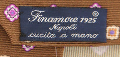 Finamore Napoli Brown Geometric Tie - 3" x 58" - (TIEGEOX179)