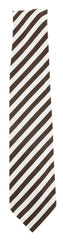 Finamore Napoli Dark Brown Striped Silk Tie - 3.25" x 57" - (638)