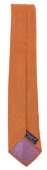 Finamore Napoli Orange Floral Silk Tie - 3.25" x 58" - (9E)
