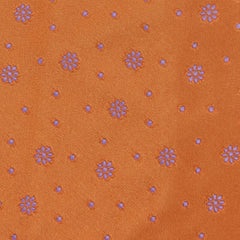Finamore Napoli Orange Floral Silk Tie - 3.25" x 58" - (9E)