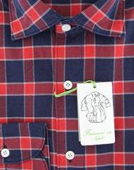 Finamore Napoli Red Window Pane Shirt - Extra Slim - (2018031320) - Parent