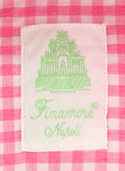 Finamore Napoli Pink Check Shirt - Extra Slim - (FNTYO1273LUZ) - Parent