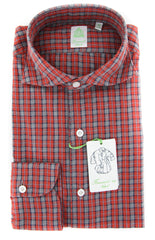 Finamore Napoli Red Plaid Shirt - Extra Slim - 16/41 - (2018031318)