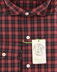 Finamore Napoli Red Plaid Shirt - Extra Slim - (FNTYO500221SIMZ) - Parent