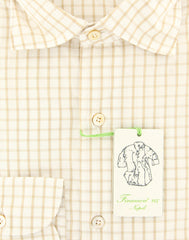 Finamore Napoli Off White Window Pane Shirt - Extra Slim - (2018022820) - Parent