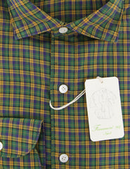Finamore Napoli Green Plaid Shirt - Extra Slim - (FN0810235) - Parent