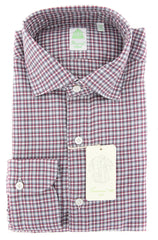 Finamore Napoli Burgundy Red Fancy Shirt - Extra Slim - (201802273) - Parent
