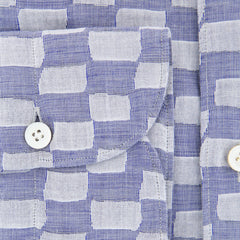 Finamore Napoli Blue Fancy Shirt - Extra Slim - (2018031310) - Parent