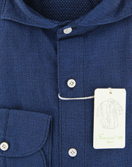 Finamore Napoli Dark Blue Fancy Shirt - Extra Slim - (FNTYO812361SIMZ) - Parent