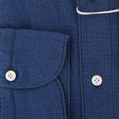 Finamore Napoli Dark Blue Fancy Shirt - Extra Slim - (FNTYO812361SIMZ) - Parent