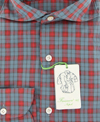 Finamore Napoli Red Plaid Shirt - Extra Slim - (2018031319) - Parent