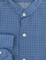 Finamore Napoli Blue Floral Cotton Shirt - Extra Slim - (UE) - Parent