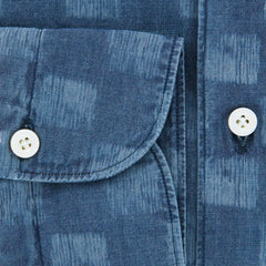 Finamore Napoli Denim Blue Shirt - Size 16 (US) / 41 (EU) - (30WA801185301)