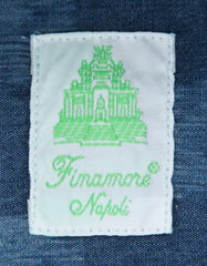 Finamore Napoli Denim Blue Shirt - Size 16 (US) / 41 (EU) - (30WA801185301)