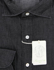 Finamore Napoli Dark Gray Shirt - Extra Slim - S/S - (27WAS12000303)