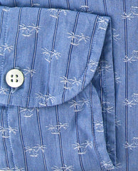 Finamore Napoli Blue Button-Front Shirt Small 15