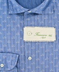 Finamore Napoli Blue Button-Front Shirt Medium 16