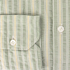 Finamore Napoli Green Striped Cotton Shirt -Extra Slim Fit - 16/41