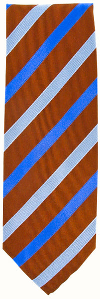 Finamore Napoli Orange Striped Tie - 3.5" x 58" - (TIESTRX29)