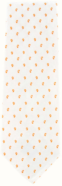 Finamore Napoli White with Green Paisley Tie - 3.5" Wide