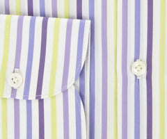 Finamore Napoli Purple Extra Wide Spread Collar Shirt 16/41