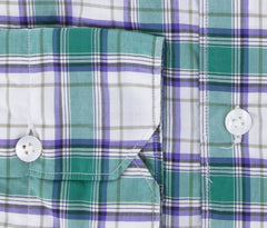 Finamore Napoli Green Plaid Cotton Plain Weave Shirt 16/41