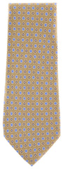 Finamore Napoli Beige, White, Blue, Brown Tie - 4" Wide