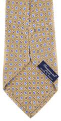 Finamore Napoli Beige, White, Blue, Brown Tie - 4" Wide