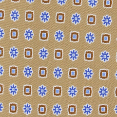 Finamore Napoli Beige, White, Blue, Brown Tie - 4" Wide