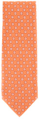 Finamore Napoli Light Orange, Orange, White Tie - 100% Linen - 3.5"