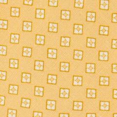 Finamore Napoli Yellow with White Print Tie - 100% Linen - 3.5" Wide