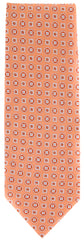 Finamore Napoli Orange, White, Light Blue Tie - 100% Linen - 3.5" Wide