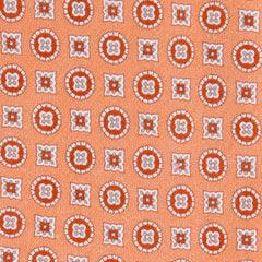 Finamore Napoli Orange, White, Light Blue Tie - 100% Linen - 3.5" Wide