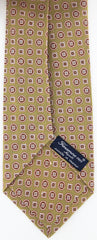 Finamore Napoli Beige, White, Brown, Light Blue Tie - 100% Linen - 3.5"